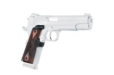 Image of Hogue 1911 Govt. Laser Enhanced Grip, Green Laser, Reinforced Rosewood Checkered, Rosewood, 45581