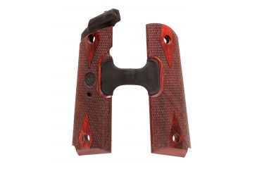 Image of Hogue 1911 Govt. Laser Enhanced Grip, Red Laser, Reinforced Rosewood Checkered, Rosewood, 45580