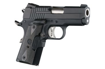 Image of Hogue 1911 Officers Laser Enhanced Grip, Green Laser, Checkered, Reinforced Blackwood, Blackwood, 43681