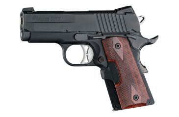 Image of Hogue 1911 Officers Laser Enhanced Grip, Red Laser, Checkered, Reinforced Rosewood, Rosewood, 43580