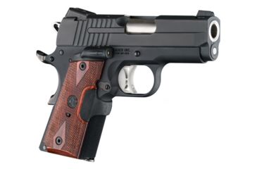 Image of Hogue 1911 Officers Laser Enhanced Grip, Red Laser, Checkered, Reinforced Rosewood, Rosewood, 43580