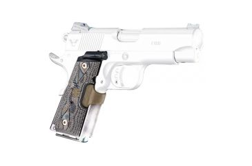 Image of Hogue 1911 Officers Laser Enhanced Grip, Red Laser, Piranha Grip, G10 - G-Mascus, Earth, 43183