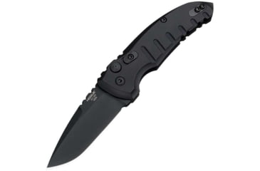 Image of Hogue A01-MicroSwitch Automatic Folding Knives, 2.75 in, CPM154 Stainless Steel Black Cerakote, Drop Point Blade, Matte Black Handle, 24116