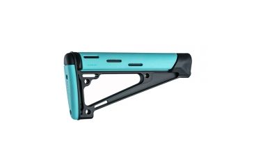 Image of Hogue AR-15/M-16 OverMolded Fixed Buttstock - Fits A2 Buffer Tube, Aqua, 13441