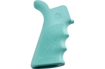 Image of Hogue AR-15/M-16 Rubber Grip Beavertail with Finger Grooves, Aqua, 13024