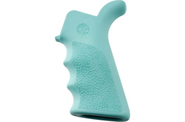 Image of Hogue AR-15/M-16 Rubber Grip Beavertail with Finger Grooves, Aqua, 13024