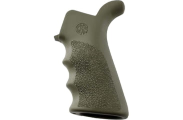 Image of Hogue AR-15/M-16 Rubber Grip Beavertail with Finger Grooves OD Green 15021