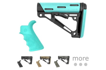 Image of Hogue AR-15 / M16 Kit: OverMolded Beavertail Grip &amp; Collapsible Buttstock for Mil-Spec Buffer Tubes, Aqua, Black, Flat Dark Earth, Ghillie Green, OD Green, Pink