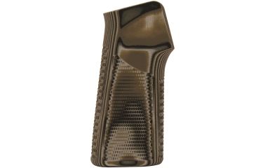 Image of Hogue AR15/M16 15 Degree Vertical No Finger Groove Grip,Piranha Grip G10 G-Mascus Green 13128