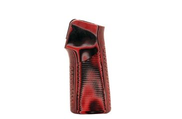 Image of Hogue AR15/M16 15 Degree Vertical No Finger Groove Grip,Piranha Grip G10 G-Mascus Red Lava 13629