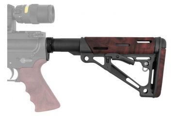 Image of HOGUE AR15/M16 OverMold Collapsible Buttstock Assy, Includes Mil-Spec Buffer Tube and Hardware, Red Lava Rubber 15445
