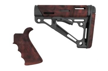 Image of HOGUE AR15/M16 Kit, Finger Groove Beavertail Grip and OverMold Collapsible Buttstock, Fits Mil-Spec Buffer Tube, Red Lava Rubber 15456