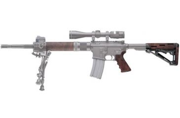 Image of HOGUE AR15/M16 Kit, Finger Groove Beavertail Grip and OverMold Collapsible Buttstock, Fits Mil-Spec Buffer Tube, Red Lava Rubber 15456