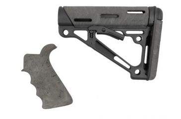 Image of HOGUE AR15/M16 Kit, Finger Groove Beavertail Grip and OverMold Collapsible Buttstock, Fits Comm. Buffer Tube, Ghillie Green Rubber 15855
