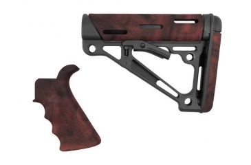 Image of HOGUE AR15/M16 Kit, Finger Groove Beavertail Grip and OverMold Collapsible Buttstock, Fits Comm. Buffer Tube, Red Lava Rubber 15455