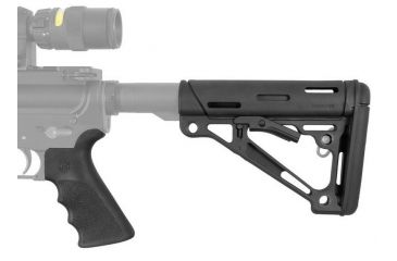 Image of HOGUE AR15/M16 Kit, Finger Groove Beavertail Grip and OverMold Collapsible Buttstock, Fits Comm. Buffer Tube, Black Rubber 15055