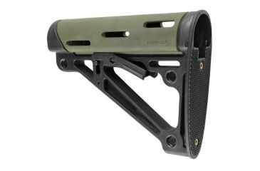 Image of HOGUE AR15/M16 Kit, Finger Groove Beavertail Grip and OverMold Collapsible Buttstock, Fits Comm. Buffer Tube, OD Green Rubber 15255
