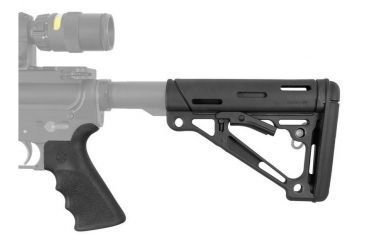 Image of HOGUE AR15/M16 Kit, Finger Groove Beavertail Grip and OverMold Collapsible Buttstock, Fits Mil-Spec Buffer Tube, Black Rubber 15056
