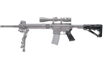 Image of HOGUE AR15/M16 Kit, Finger Groove Beavertail Grip and OverMold Collapsible Buttstock, Fits Mil-Spec Buffer Tube, Black Rubber 15056