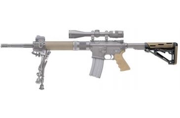 Image of HOGUE AR15/M16 Kit, Finger Groove Beavertail Grip and OverMold Collapsible Buttstock, Fits Mil-Spec Buffer Tube, Flat Dark Earth Rubber 15356