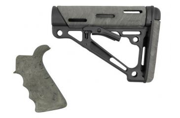 Image of HOGUE AR15/M16 Kit, Finger Groove Beavertail Grip and OverMold Collapsible Buttstock, Fits Mil-Spec Buffer Tube, Ghillie Green Rubber 15856