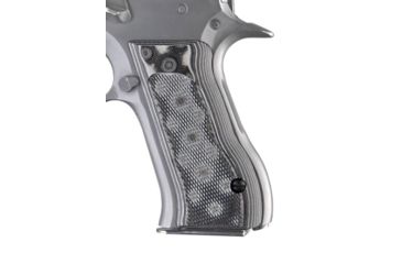 Image of Hogue Baby Eagle .40 / 9mm Jericho &amp; Uzi Eagle Checkered G-10 - G-Mascus Black/Gray 76177-BLKGRY