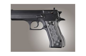Image of Hogue Baby Eagle .40 / 9mm Jericho &amp; Uzi Eagle Checkered G-10 - G-Mascus Black/Gray 76177-BLKGRY