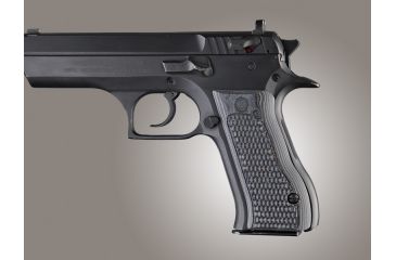 Image of Hogue Baby Eagle .40 / 9mm Jericho &amp; Uzi Eagle Piranha Grip G-10 - G-Mascus Black/Gray 76137-BLKGRY