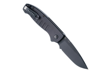 Image of Hogue Ballista I Automatic Folding Knife, 3.5in, 154CM Stainless Steel, Drop Point Blade, Black Cerakote Finish, Matte Black Aluminum Handle, 64130