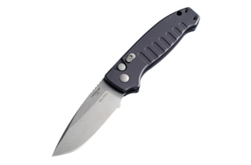 Image of Hogue Ballista I Automatic Folding Knife, 3.5in, 154CM Stainless Steel, Drop Point Blade, Tumbled Finish, Matte Black Aluminum Handle, 64136