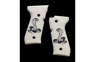 Image of Hogue Beretta 92 Scrimshaw Ivory Polymer - Cobra Snake 92025