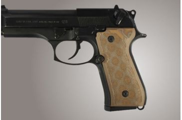 Image of Hogue Beretta 92FS Checkered G-10 - G-Mascus Tan 92177-TAN