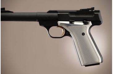 Image of Hogue Browning Buckmark Checkered Aluminum - Brushed Gloss Clear Anodized 72175