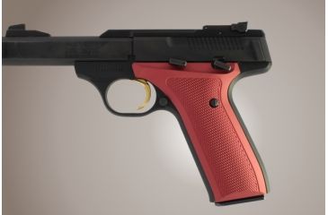 Image of Hogue Browning Buckmark Urx Checkered Aluminum Matte Red Anodized 72152