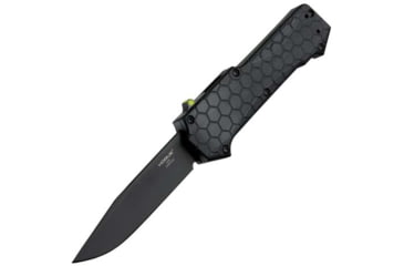 Image of Hogue Compound Automatic Folding Knife, 3.5in, CPM S30V Stainless, Black PVD, Clip Point Blade, Solid Black G10 Handle, 34031
