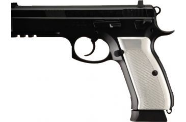 Image of Hogue CZ-75 - CZ-85 Checkered Aluminum - Brushed Gloss Clear Anodized 75175