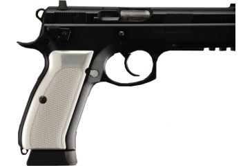 Image of Hogue CZ-75 - CZ-85 Checkered Aluminum - Brushed Gloss Clear Anodized 75175