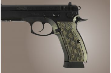 Image of Hogue Cz 75 Cz 85 Checkered G 10 Od Green Camo 75178
