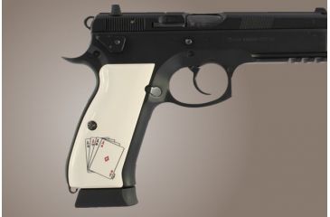 Image of Hogue CZ 75 Scrimshaw Ivory Polymer - Aces w/Dice 75021