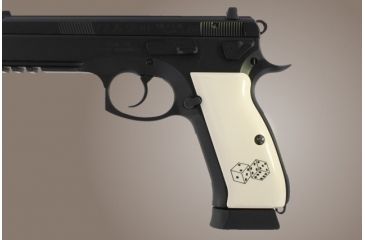 Image of Hogue CZ 75 Scrimshaw Ivory Polymer - Aces w/Dice 75021