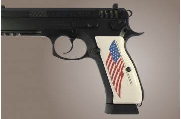 Image of Hogue CZ 75 Scrimshaw Ivory Polymer - American Flag 75022