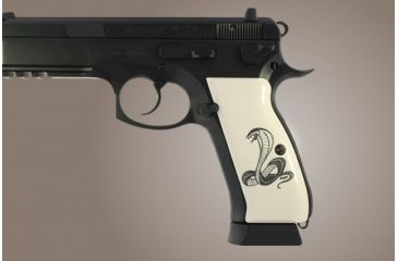 Image of Hogue CZ 75 Scrimshaw Ivory Polymer - Cobra Snake 75025