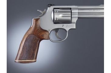 Image of Hogue Dan Wesson SmallFrame Rosewood No Finger Groove, Stripe/Cap, Checkered 57931