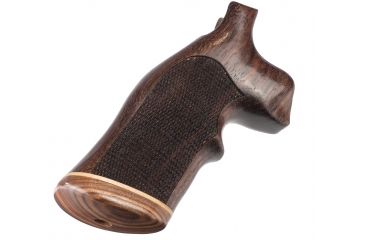 Image of Hogue Dan Wesson SmallFrame Rosewood Top Finger Groove, Stripe/Cap, Checkered 57941