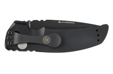 Image of Hogue EX-A01 Automatic Tactical Folding Knife, 3.5in, 154CM Stainless Steel, Black Cerakote Drop Point Blade, Matte Black Aluminum Handle, 34130