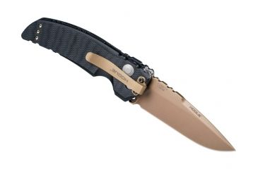 Image of Hogue EX-A01 Sig Emperor Scorpion Automatic Folding Knife,  3.5in, 154CM Stainless Steel, Drop Point Blade, FDE PVD, G-10 Frame Solid Black FDE Sig Medallion, 36130