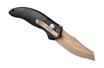 Image of Hogue EX-A04 3.5in Sig Emperor Scorpion Automatic Folder Wharncliffe Blade, FDE PVD, G-10 Frame - Solid Black - FDE Sig Medallion 36420