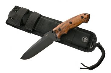 Image of Hogue EX-F01 5 1/2in. Fixed Drop Point Blade A-2 Black Kote Wood Scales, Coco Bolo 35176