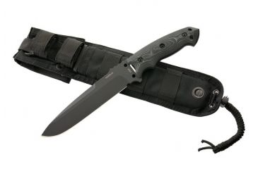 Image of Hogue EX-F01 7in Fixed Drop Point Blade A-2 Black Kote G-10 Scales - G-Mascus Black 35159