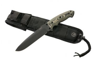 Image of Hogue EX-F01 7in Fixed Drop Point Blade A-2 Black Kote G-10 Scales - G-Mascus Green 35158